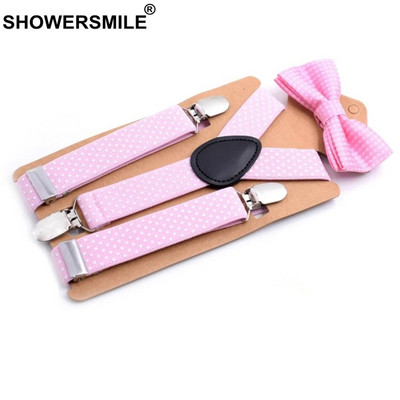 SHOWERSMILE Παιδικές ζαρτιέρες και παπιγιόν Μωβ Unisex Παντελόνι Σιδεράκια για Αγόρια Ψησταριά Γάμου Μόδα Ζαρτιέρες Παιδικά