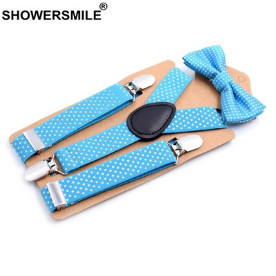 SHOWERSMILE Παιδικές ζαρτιέρες και παπιγιόν Μωβ Unisex Παντελόνι Σιδεράκια για Αγόρια Ψησταριά Γάμου Μόδα Ζαρτιέρες Παιδικά