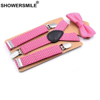 SHOWERSMILE Παιδικές ζαρτιέρες και παπιγιόν Μωβ Unisex Παντελόνι Σιδεράκια για Αγόρια Ψησταριά Γάμου Μόδα Ζαρτιέρες Παιδικά