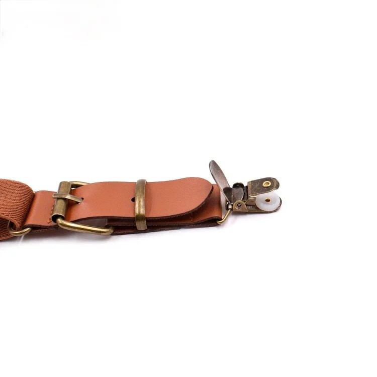 Uniszex vintage nadrágtartók csokornyakkendő szett női férfi állítható PU bőr nadrágtartók kapcsos nadrágok nyakkendők kiegészítők