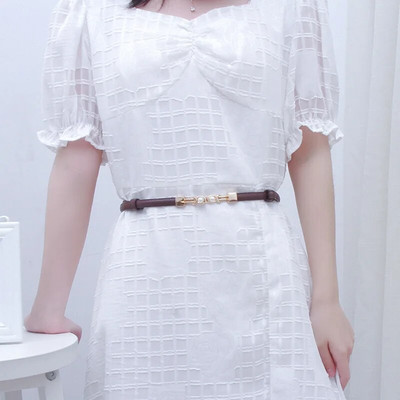 2023 m. nauji ploni reguliuojami moteriški diržai Madingi senoviniai perlų diržai, ploni paltai, juosmens diržas, metalinis kabliukas, juosmens juosta