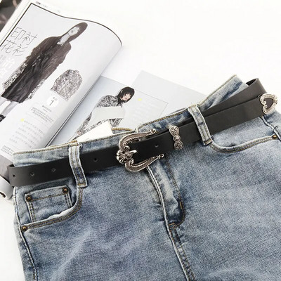 Vintage gotički remeni za žene Traperice do struka Ženski remen Izrezbarena kopča Western pojas Dizajnerski remen Cintos Ceinture Femme