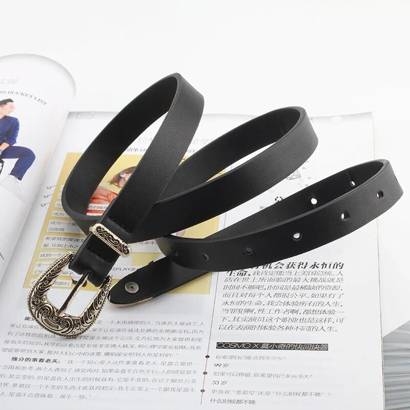 Vintage gotički remeni za žene Traperice do struka Ženski remen Izrezbarena kopča Western pojas Dizajnerski remen Cintos Ceinture Femme