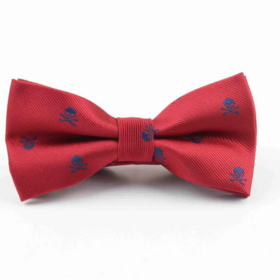 Επίσημο μέγεθος Παπιγιόν Groom Gentleman Παπιγιόν Ανδρικό πάρτι κρανίο Πολυεστέρας Halloween Silk Horrific Gravata Slim Arrow Butterfly