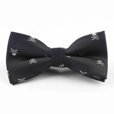 Επίσημο μέγεθος Παπιγιόν Groom Gentleman Παπιγιόν Ανδρικό πάρτι κρανίο Πολυεστέρας Halloween Silk Horrific Gravata Slim Arrow Butterfly