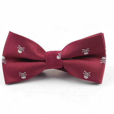 Επίσημο μέγεθος Παπιγιόν Groom Gentleman Παπιγιόν Ανδρικό πάρτι κρανίο Πολυεστέρας Halloween Silk Horrific Gravata Slim Arrow Butterfly