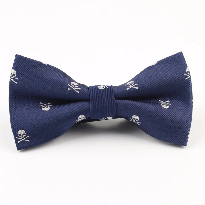 Svinīga izmēra tauriņš līgavainis Džentlmenis tauriņš Vīriešu galvaskausa ballīte Poliesters Halovīni zīds šausminošs Gravata slaids bulta tauriņš