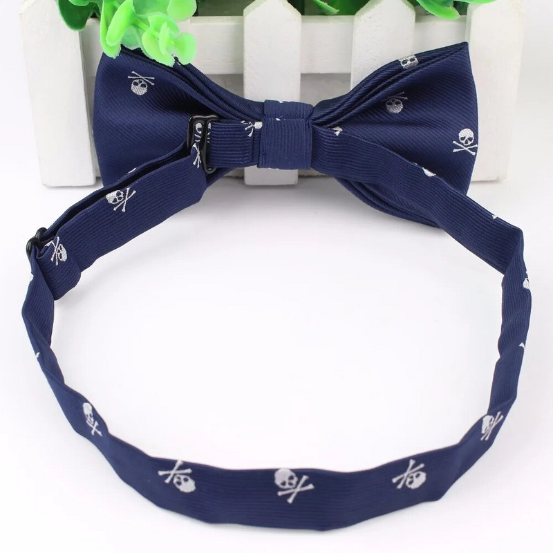 Svinīga izmēra tauriņš līgavainis Džentlmenis tauriņš Vīriešu galvaskausa ballīte Poliesters Halovīni zīds šausminošs Gravata slaids bulta tauriņš