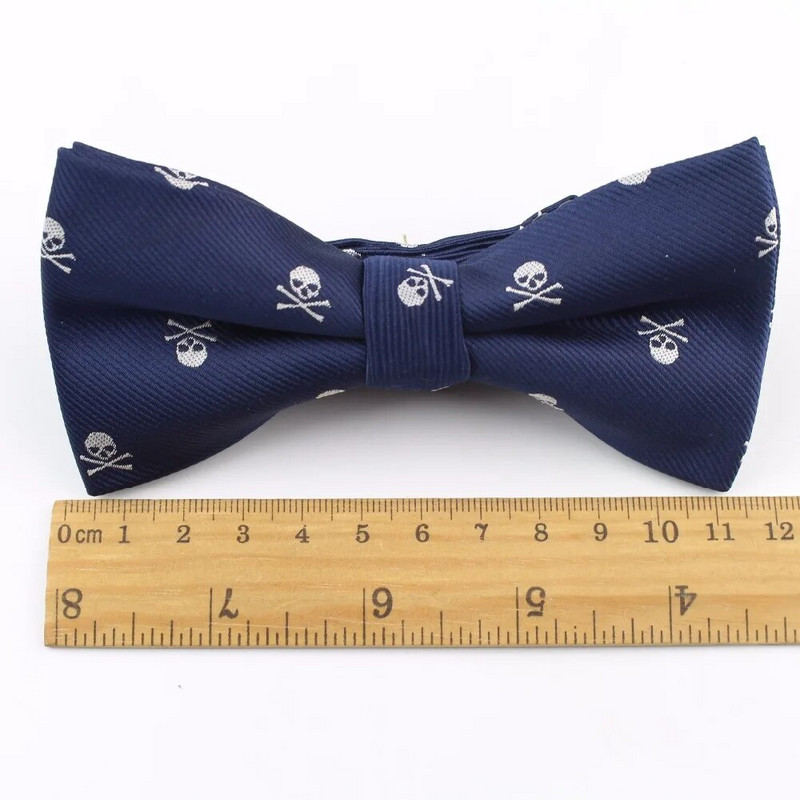 Svinīga izmēra tauriņš līgavainis Džentlmenis tauriņš Vīriešu galvaskausa ballīte Poliesters Halovīni zīds šausminošs Gravata slaids bulta tauriņš