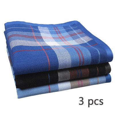 Mood Kvaliteetne puhtast puuvillast meeste taskurätik Vintage tume klassikaline ruuduline higi imav taskurätid Tasku ruut 43*43