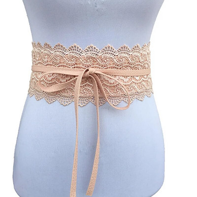 Ženski čipkasti remen s mašnom Novi korzet Široki pojasevi za žene Crno-bijeli ženski samovezni Obi cinch pojas Vjenčanica oko struka