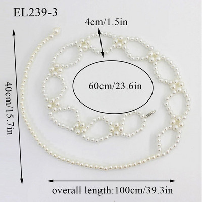 Novi elegantni biserni remen oko struka Ženski biserni remen Ženska haljina za djevojke Naramenica za tanku usku haljinu Dugi pojasevi Trake za struk Lanci oko struka