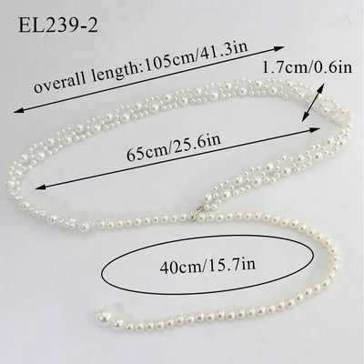 Novi elegantni biserni remen oko struka Ženski biserni remen Ženska haljina za djevojke Naramenica za tanku usku haljinu Dugi pojasevi Trake za struk Lanci oko struka