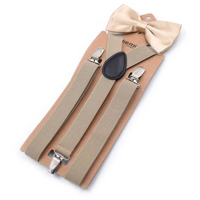 Férfi Y-hátú állítható nadrágtartó csokornyakkendővel 3 kapcsos Harisnyatartó szett Férfi Vintage alkalmi nadrág pánt Apa / Férj ajándék