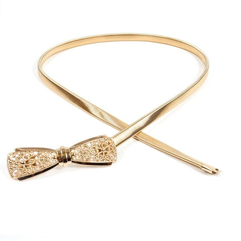 Modes Metāls, dobs, grebts bantītis sieviešu jostas, elastīgas šauras, plānas kleitas jostas sievietēm, zelta šķembas, dekors vidukļa ķēdes siksnas
