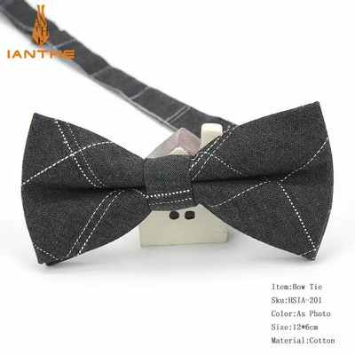 Ianthe vadonatúj férfi vintage csekk pamut csokornyakkendő esküvői öltöny csokornyakkendő férfinak férfi nyakbavaló divat pillangós Gravata nyakkendő