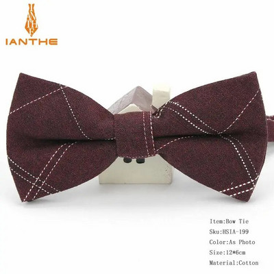 Ianthe vadonatúj férfi vintage csekk pamut csokornyakkendő esküvői öltöny csokornyakkendő férfinak férfi nyakbavaló divat pillangós Gravata nyakkendő