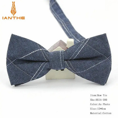 Ianthe vadonatúj férfi vintage csekk pamut csokornyakkendő esküvői öltöny csokornyakkendő férfinak férfi nyakbavaló divat pillangós Gravata nyakkendő