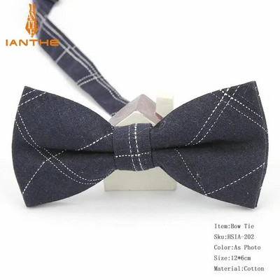 Ianthe vadonatúj férfi vintage csekk pamut csokornyakkendő esküvői öltöny csokornyakkendő férfinak férfi nyakbavaló divat pillangós Gravata nyakkendő