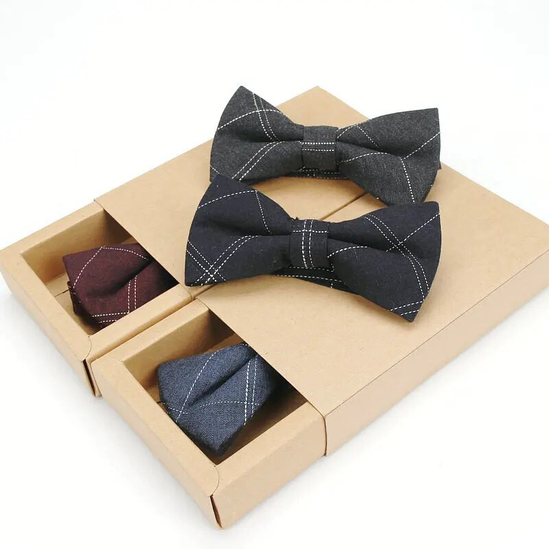 Ianthe vadonatúj férfi vintage csekk pamut csokornyakkendő esküvői öltöny csokornyakkendő férfinak férfi nyakbavaló divat pillangós Gravata nyakkendő