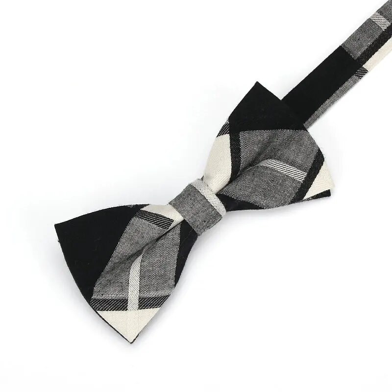 Vadonatúj férfi öltöny Pamut csokornyakkendő esküvői kockás Vintage csokornyakkendő férfiaknak Check Vintage nyakkendő Gravatas Slim cravats