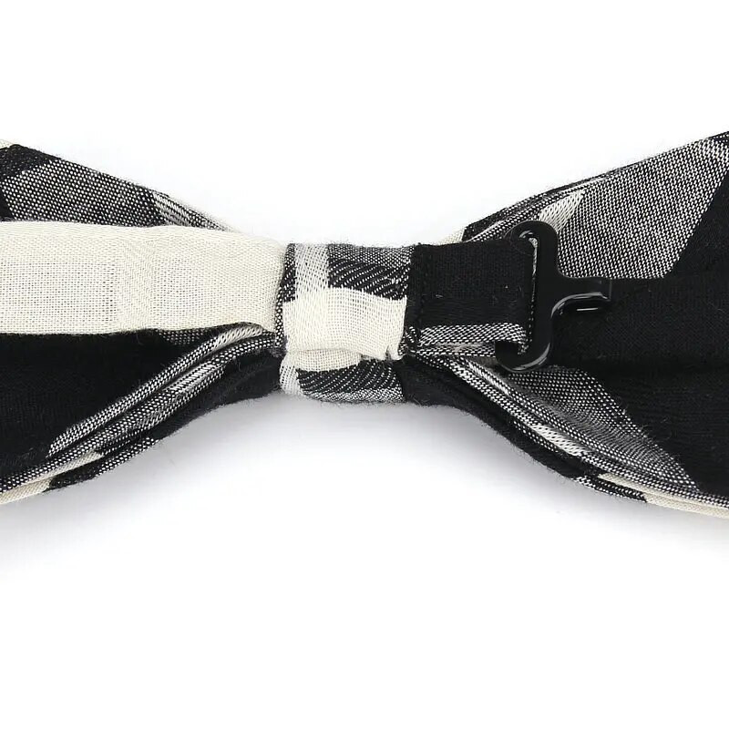 Vadonatúj férfi öltöny Pamut csokornyakkendő esküvői kockás Vintage csokornyakkendő férfiaknak Check Vintage nyakkendő Gravatas Slim cravats