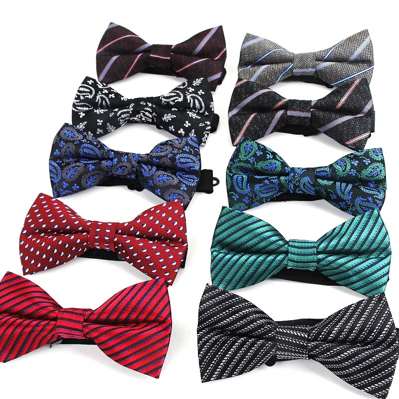 Jacquard Férfi Csokornyakkendő Poliészter Ingek Csokornyakkendő Férfi Csokornyakkendő Csokornyakkendő Felnőtt csíkos csokornyakkendő Vestidos Gravata Borboleta