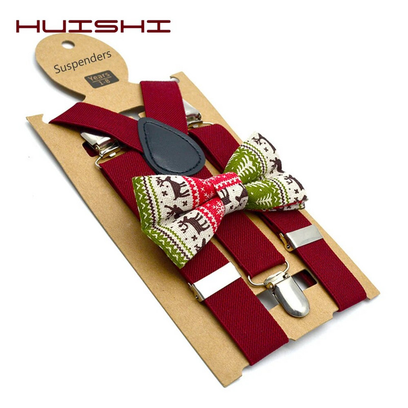 HUISHI nadrágtartók gyerekeknek nadrágtartók lányoknak csokornyakkendővel Divat gyermek csokornyakkendő szett fiúk merevítők állítható nyakkendők esküvői kiegészítők