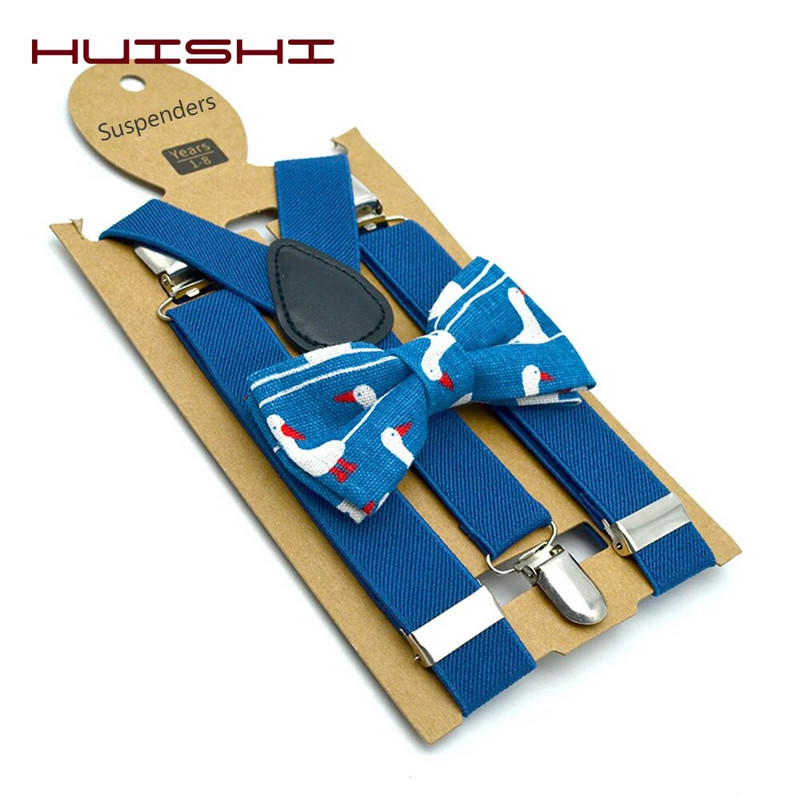 HUISHI nadrágtartók gyerekeknek nadrágtartók lányoknak csokornyakkendővel Divat gyermek csokornyakkendő szett fiúk merevítők állítható nyakkendők esküvői kiegészítők