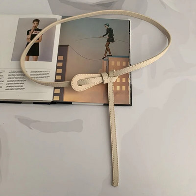 Sieviešu savvaļas josta Plāna jostasvieta mezglota bantīte vidukļa josta dāmām modes ādas kleita apģērbi dekorācijas siksna