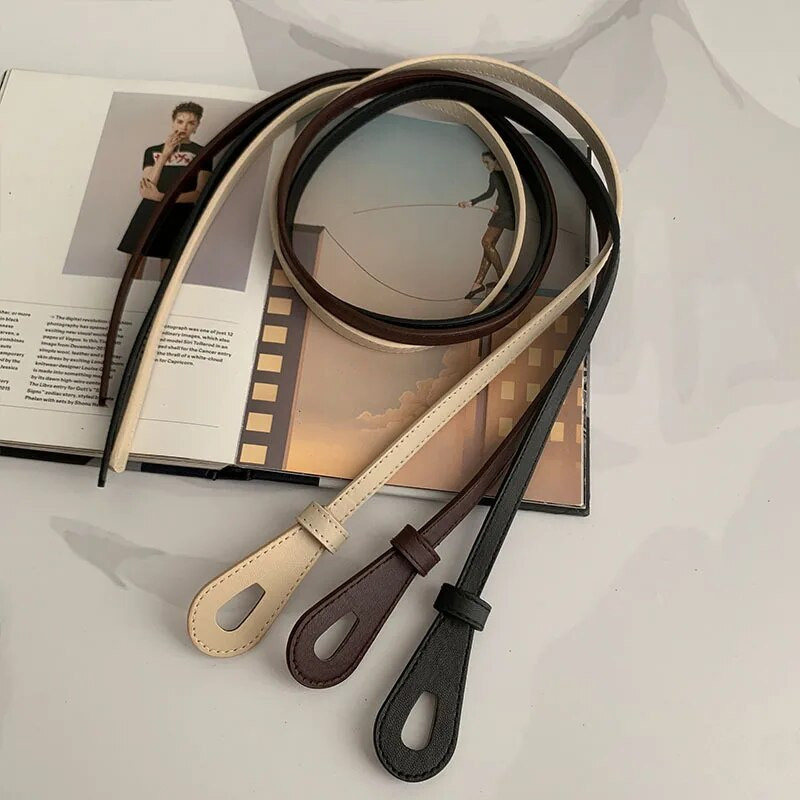 Sieviešu savvaļas josta Plāna jostasvieta mezglota bantīte vidukļa josta dāmām modes ādas kleita apģērbi dekorācijas siksna