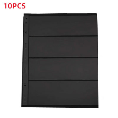 10 kom/lot albuma za poštanske marke. Stranice za ponovno punjenje 4 5 6 7 linija Rešetka bez kiseline Držač markica Listovi crni prozirni novac Stranica novčanica