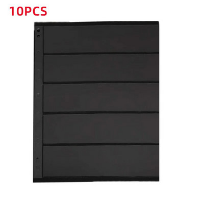 10 kom/lot albuma za poštanske marke. Stranice za ponovno punjenje 4 5 6 7 linija Rešetka bez kiseline Držač markica Listovi crni prozirni novac Stranica novčanica