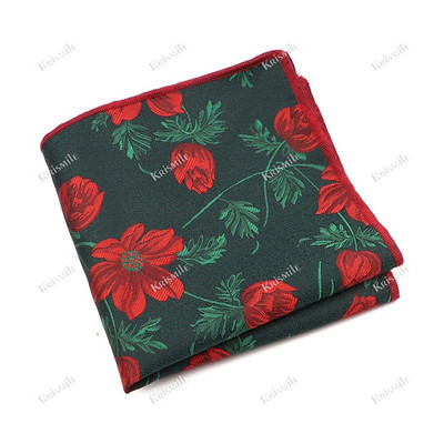 Újdonság, alkalmi férfi zseb, négyzet alakú virágos levelek jávorszarvas zsebkendő Jacquard textúra Hankie szmoking öltöny formális party kiegészítő