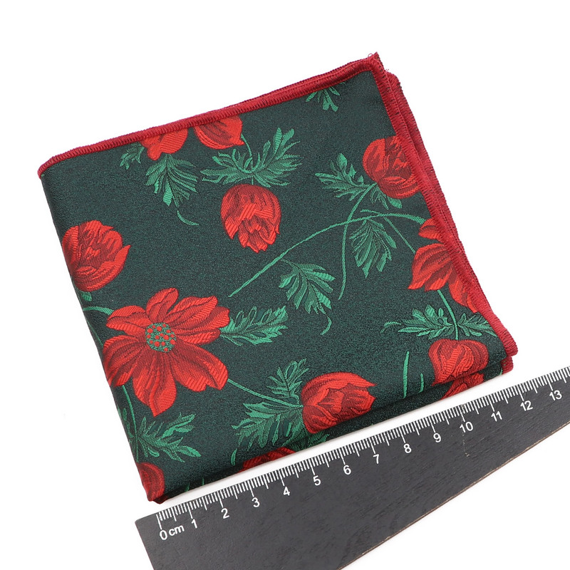 Újdonság, alkalmi férfi zseb, négyzet alakú virágos levelek jávorszarvas zsebkendő Jacquard textúra Hankie szmoking öltöny formális party kiegészítő