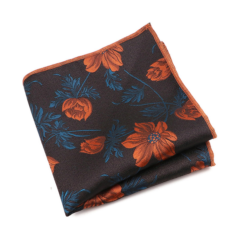 Újdonság, alkalmi férfi zseb, négyzet alakú virágos levelek jávorszarvas zsebkendő Jacquard textúra Hankie szmoking öltöny formális party kiegészítő