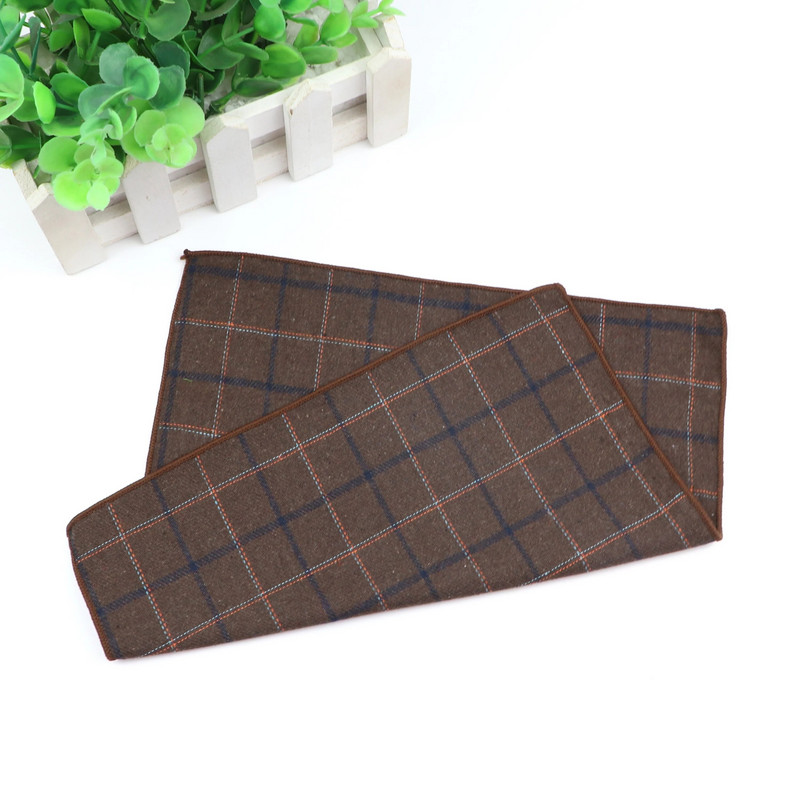 Tamnobojni set pamučnih kravata za muškarce Tanka kravata Kravata leptir leptir maramica Smeđi karirani vjenčani leptir leptir kravata Kravata Corbatas Pokloni za