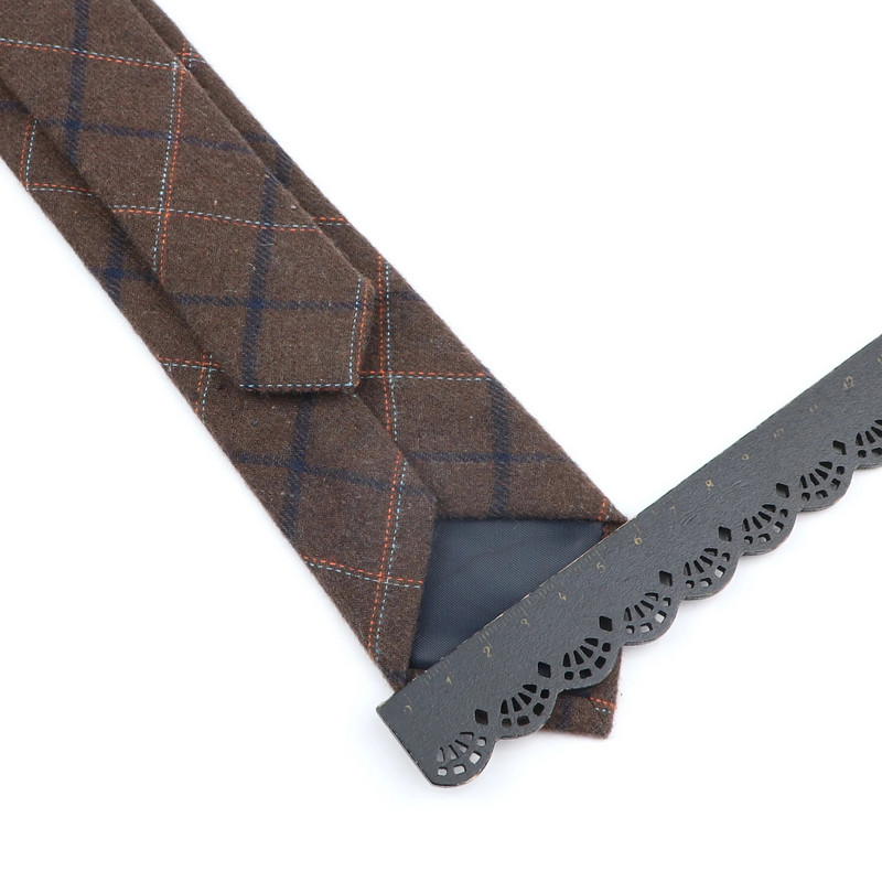 Tamnobojni set pamučnih kravata za muškarce Tanka kravata Kravata leptir leptir maramica Smeđi karirani vjenčani leptir leptir kravata Kravata Corbatas Pokloni za