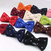 Kötött férfi csokornyakkendő férfi szabadidő pöttyös kétrétegű csokornyakkendő férfiaknak Esküvői buli Csíkos esküvői bordó, pillangós csokornyakkendő