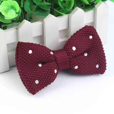 Kötött férfi csokornyakkendő férfi szabadidő pöttyös kétrétegű csokornyakkendő férfiaknak Esküvői buli Csíkos esküvői bordó, pillangós csokornyakkendő