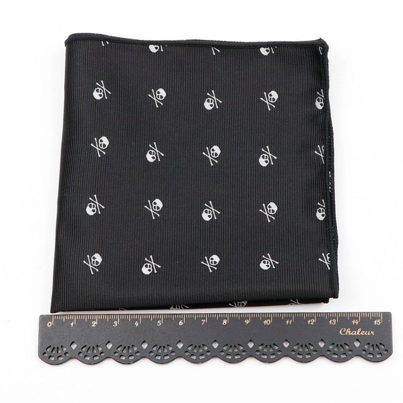 Novi dizajn muškog džepnog plavo crvenog crnog rupčića s lubanjom 26*26CM odijelo s maramicom Muško poslovno vjenčanje Ručnik na prsima