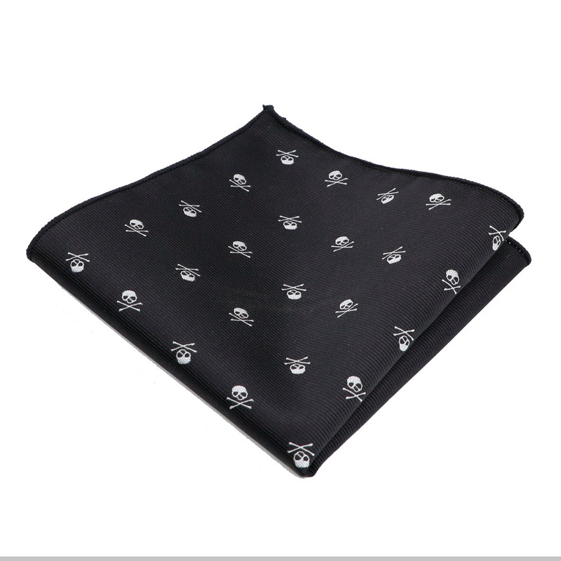 Novi dizajn muškog džepnog plavo crvenog crnog rupčića s lubanjom 26*26CM odijelo s maramicom Muško poslovno vjenčanje Ručnik na prsima
