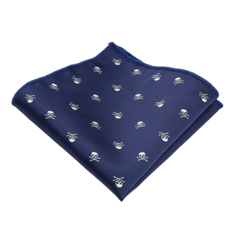 Novi dizajn muškog džepnog plavo crvenog crnog rupčića s lubanjom 26*26CM odijelo s maramicom Muško poslovno vjenčanje Ručnik na prsima