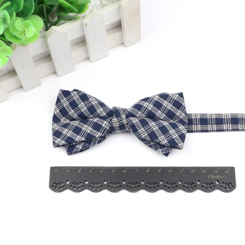 Új stílusú férfi kockás csokornyakkendő 100% pamut csokornyakkendő alkalmi Gravata kék piros pillangócsíkos színes nyakkendő szuper puha férfi viseletnek