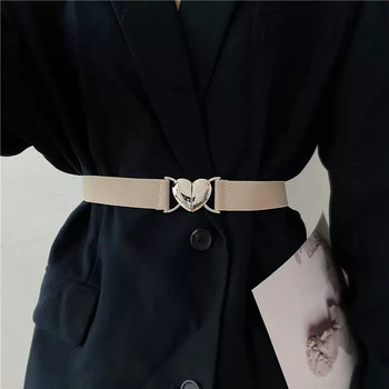 Колани за жени Черен обикновен ластик на талията Дамска лента Love Heart Катарама Декорация Палто Пуловер Модни аксесоари за рокли