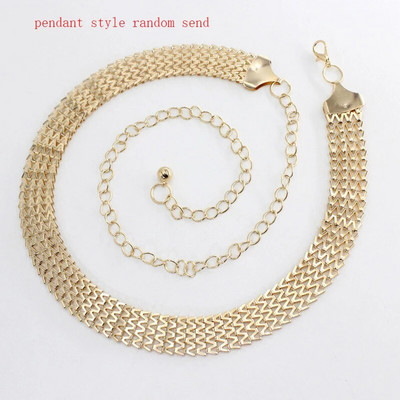 Modni jednostavni lančani remen Ženski ženski zlatni pojasevi visokog struka Pojas za zabavu Nakit Haljina Metalni remen s lancem