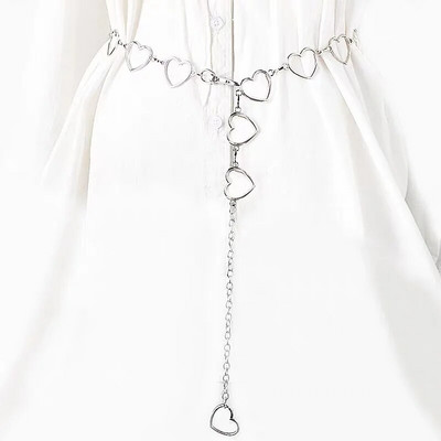 Modni jednostavni lančani remen Ženski ženski zlatni pojasevi visokog struka Pojas za zabavu Nakit Haljina Metalni remen s lancem