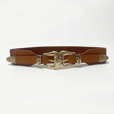 Elastīga korsetes josta Sieviešu vintage doba sprādze Punk gotikas jostas sievietēm Stretch Cummerbunds dizaineru kleita jostasvieta