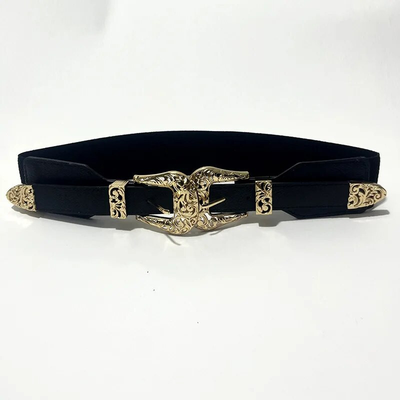 Elastīga korsetes josta Sieviešu vintage doba sprādze Punk gotikas jostas sievietēm Stretch Cummerbunds dizaineru kleita jostasvieta