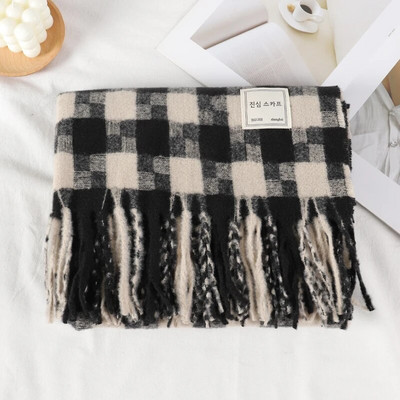 Χοντρό ζεστό χειμωνιάτικο κασκόλ Σχέδιο στάμπα Γυναικεία Κασμίρ Πασμίνα Σάλι Γυναικεία Τυλιχτή Φούντα Κασκόλ Πλεκτή Ανδρική κουβέρτα Foulard 2021 ΝΕΟ